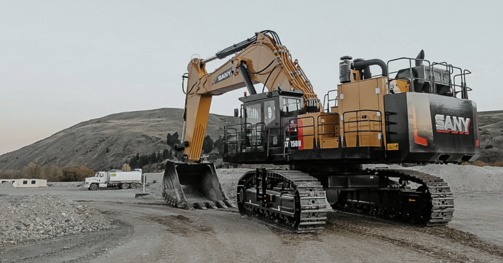SANY SY1250H at Hawkeswood mining in central otago