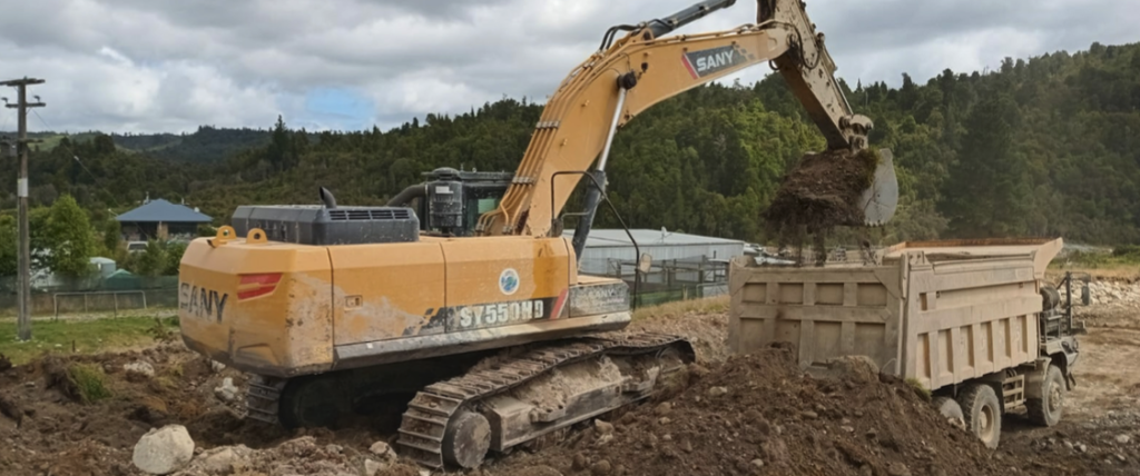 SANY SY550HD operating in NZ gold mine